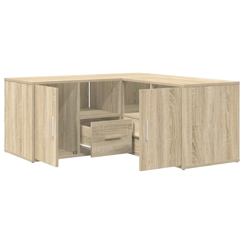 Armoire d'angle bois d'ingénierie pratique rangement 160 x 40 x 45 cm en bois d'ingénierie chêne sonoma 02_0055648