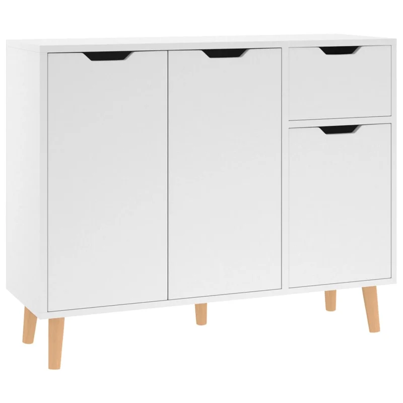Buffet bahut commode armoire meuble de rangement organisateur cuisine salle de séjour salon 90 x 30 x 72 cm bois d'ingénierie blanc 02_0030528