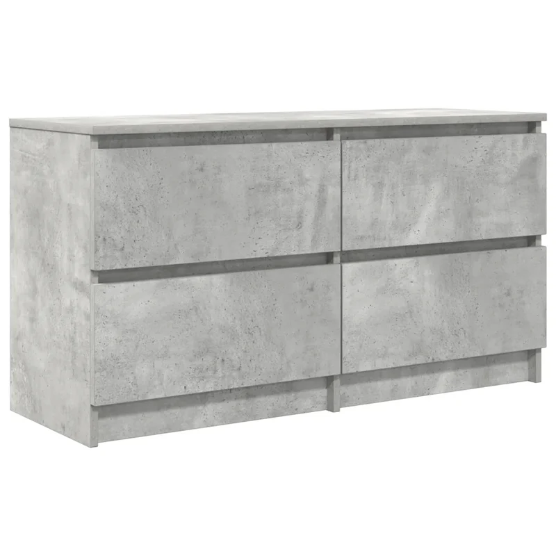 Meuble TV avec 4 tiroirs grand espace rangement salon 100 x 35 x 54 cm en bois d'ingénierie gris béton 02_0051746