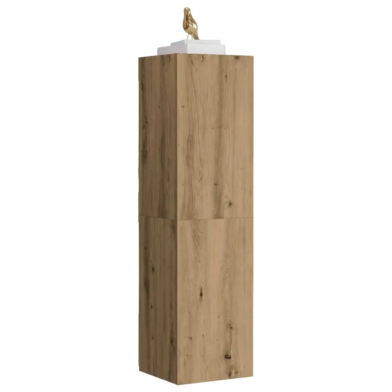 Meuble TV moderne mural 30,5 x 30 x 110 cm grand espace de rangement design épuré en bois d'ingénierie chêne artisanal 02_0050879