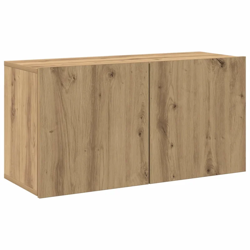 Meuble TV mural pratique et moderne 80 x 30 x 41 cm en bois d'ingénierie chêne artisanal 02_0051168