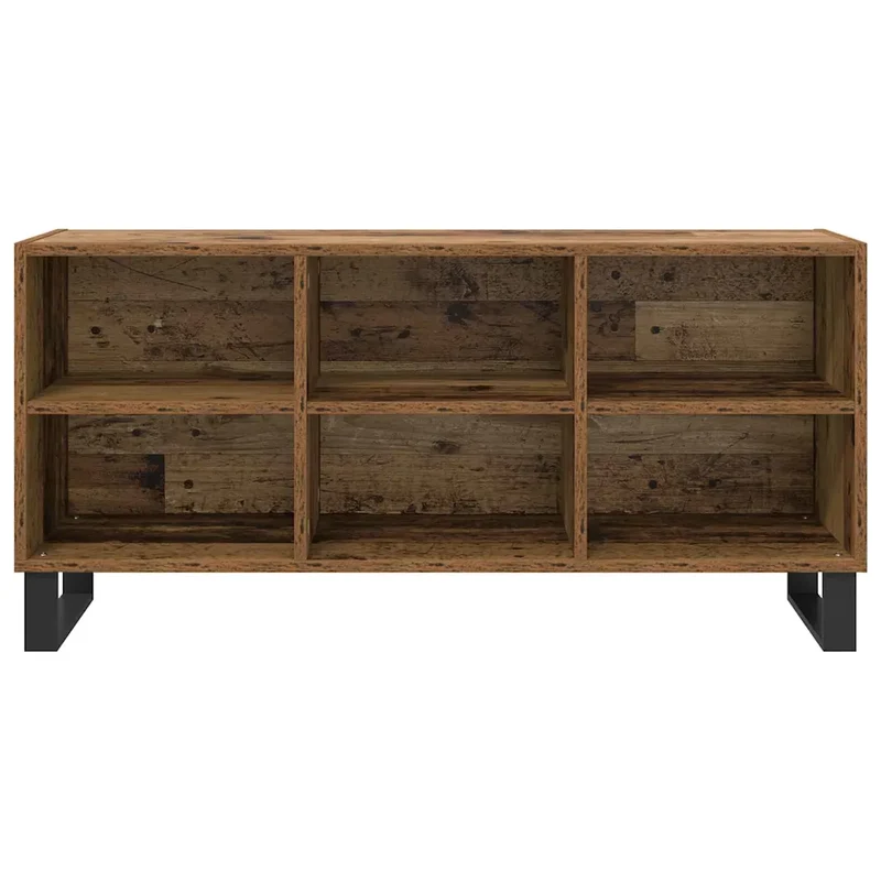 Meuble TV en bois ancien avec 6 étagères design épuré salon 103,5 x 30 x 50 cm en bois d'ingénierie 02_0052757