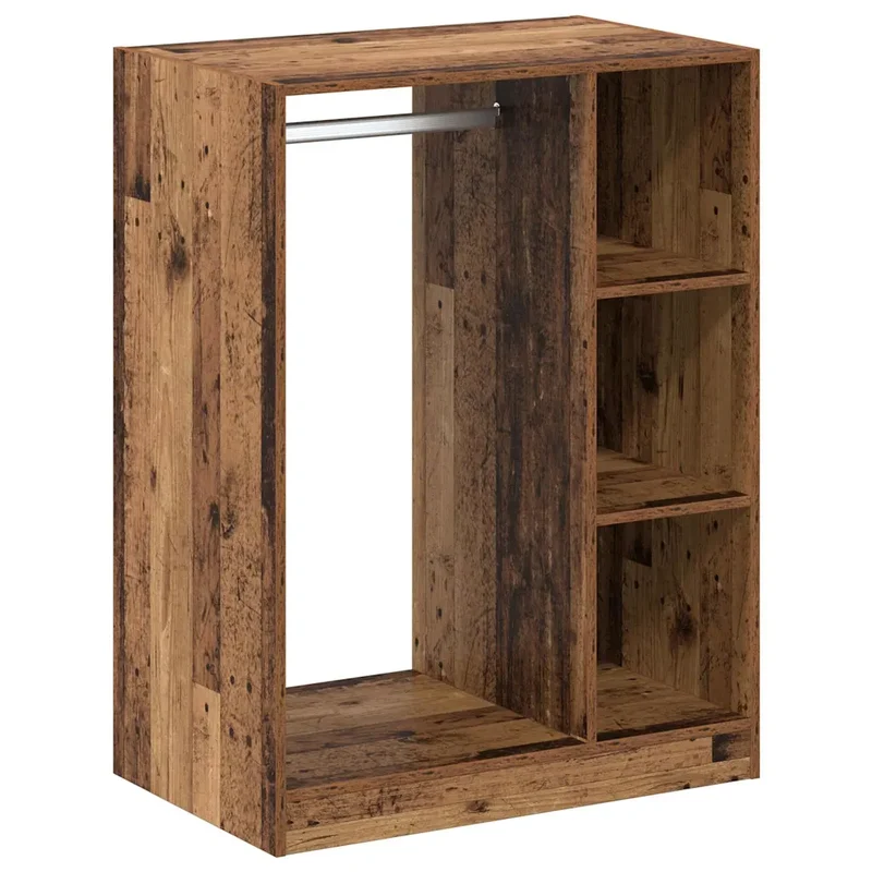 Armoire rectangulaire moderne avec 3 étagères espace de rangement généreux chic 77 x 48 x 102 cm en bois ancien 02_0052518