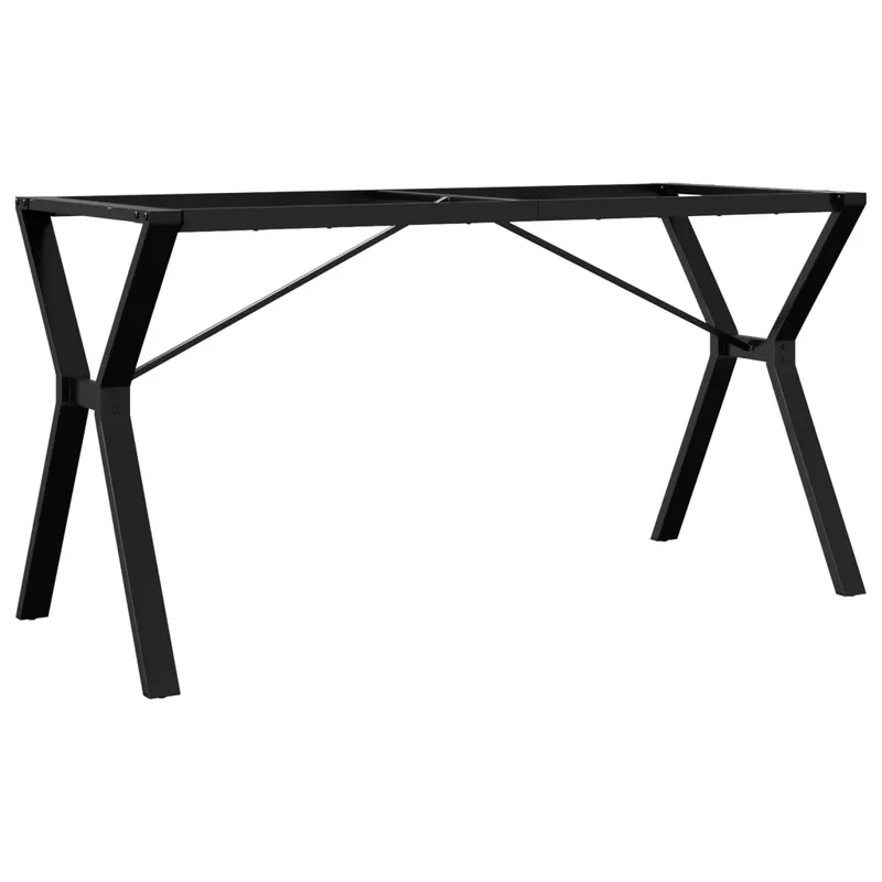 Pieds de table à manger cadre en Y 140 x 60 x 73 cm robustes faciles à installer style industriel en acier noir 02_0047262
