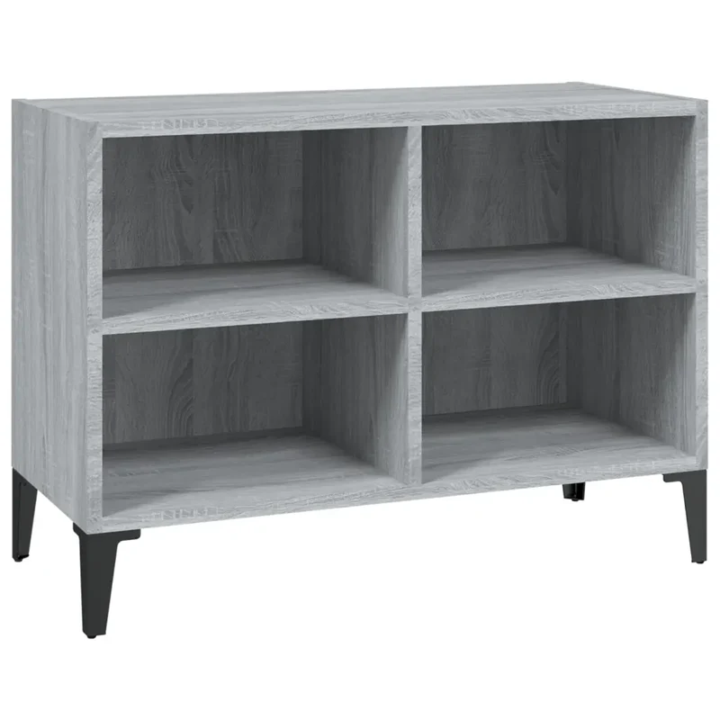 Meuble TV avec 4 compartiments moderne salon 69,5 x 30 x 50 cm en bois d'ingénierie gris 02_0048060