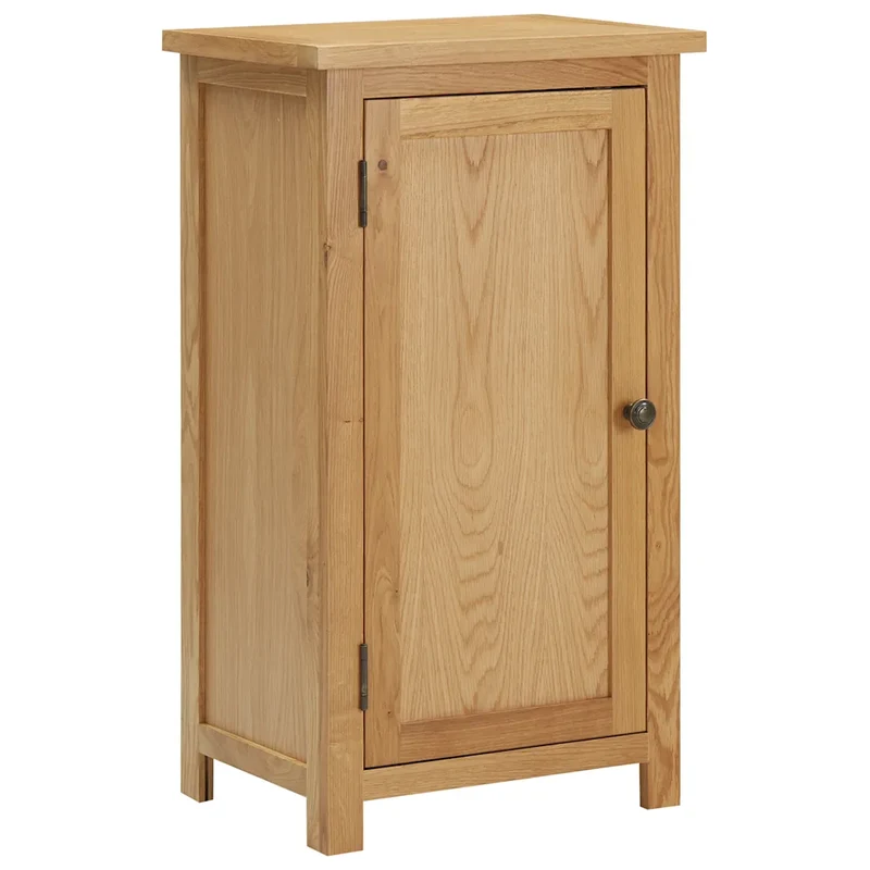 Armoire de rangement rustique bois de chêne massif 45 x 32 x 85 cm avec étagères pratiques en bois naturel 02_0046489
