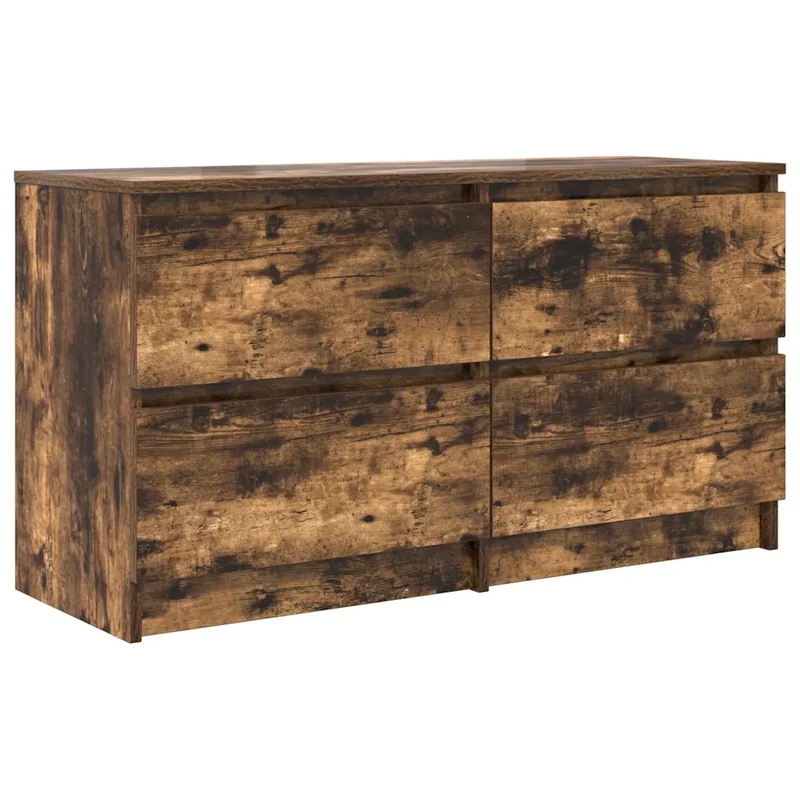 Meuble TV avec grand espace de rangement 100 x 35 x 54 cm en bois d'ingénierie chêne fumé 02_0051747