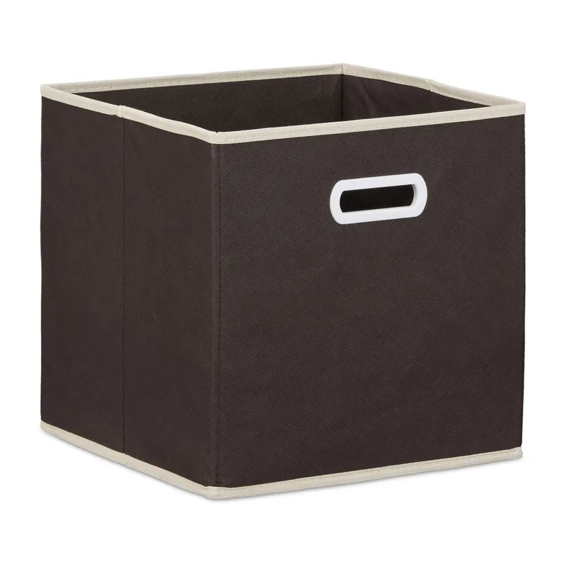 Lot de 2 boîtes de rangement pliables 30 x 30 x 30 cm capacité 25 litres en tissu beige 13_0005878