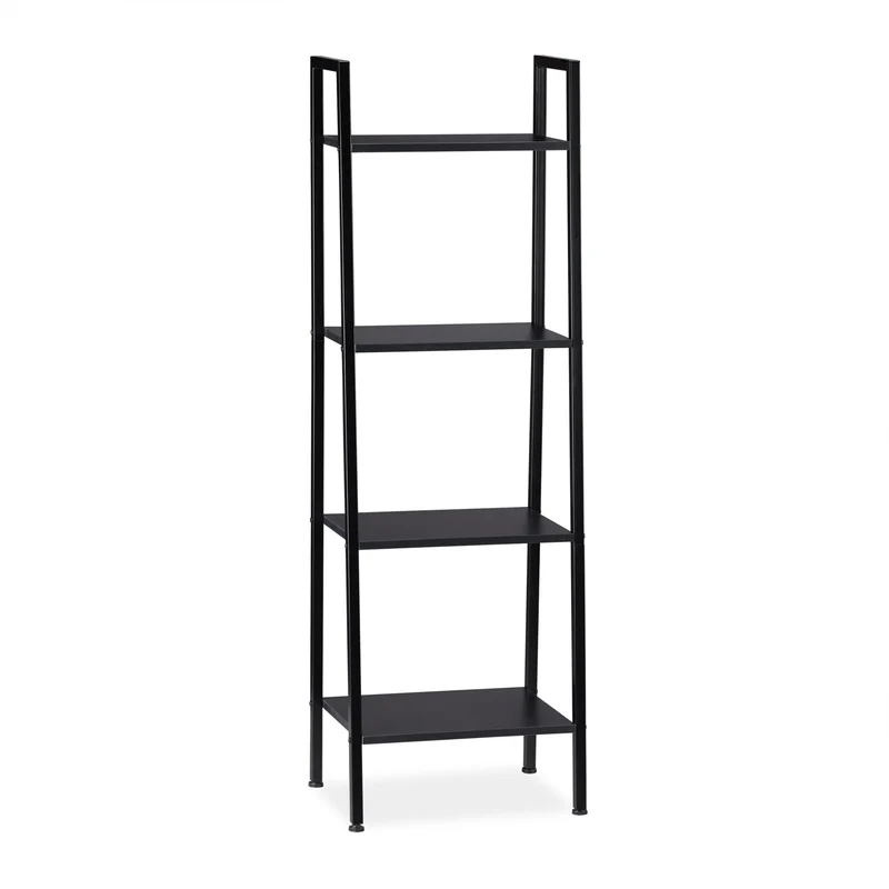 Etagère sur pied multiusage design industriel 136 x 44 x 31,5 cm rangement visible en bois noir 13_0006920