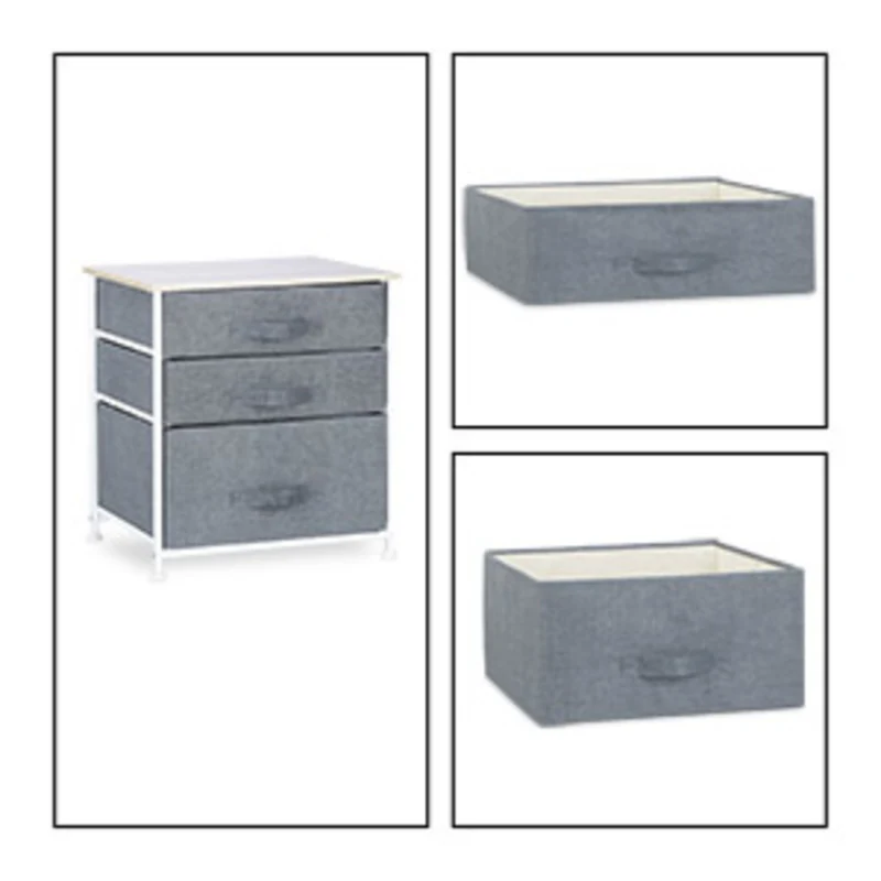 Lot de 7 systèmes d'étagère avec tiroirs 95 x 45 x 30 cm pratique style moderne en acier blanc 13_0006839