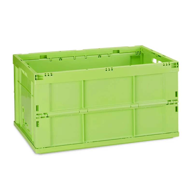 Boîte de transport pliable empilable 31,5 x 58,5 x 40 cm capacité 60 litres en polypropylène vert 13_0006029