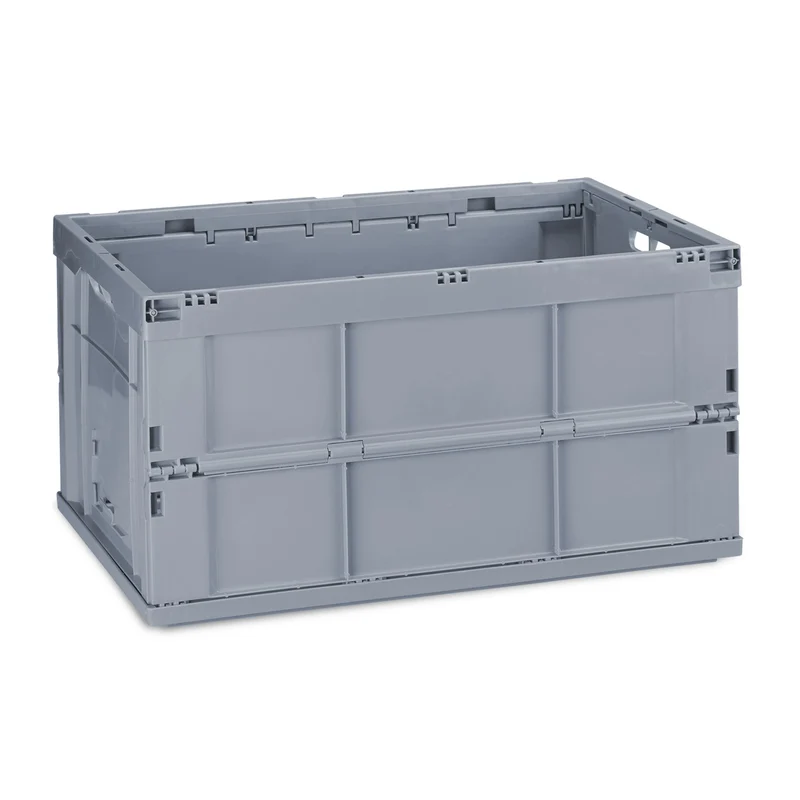 Boîte de rangement pliable empilable 31,5 x 58,5 x 40 cm capacité 60 litres en polypropylène noir 13_0006030