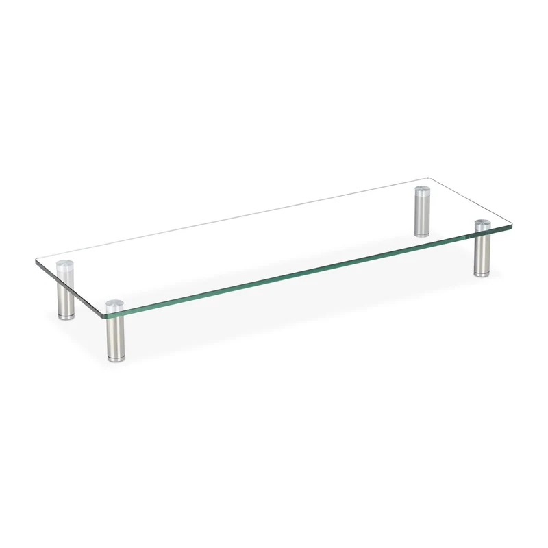 Support écran réglable ergonomique bureau 70 x 24 cm finition élégante design transparent 13_0008678