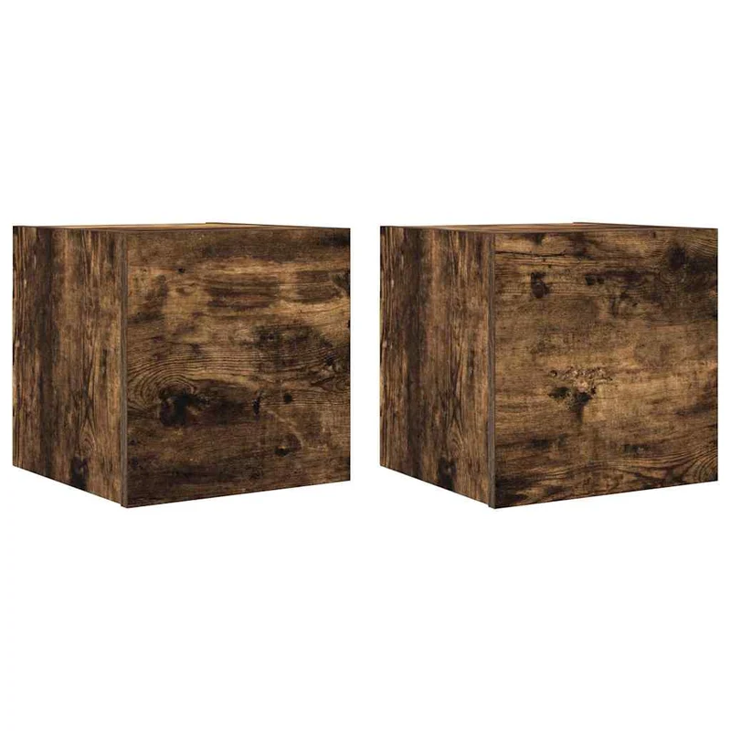 Meubles TV muraux multimédia étagère télévision buffet téléviseur salle à manger salon chambre 2 pièces chêne fumé 30,5 x 30 x 30 cm brun 02_0028980