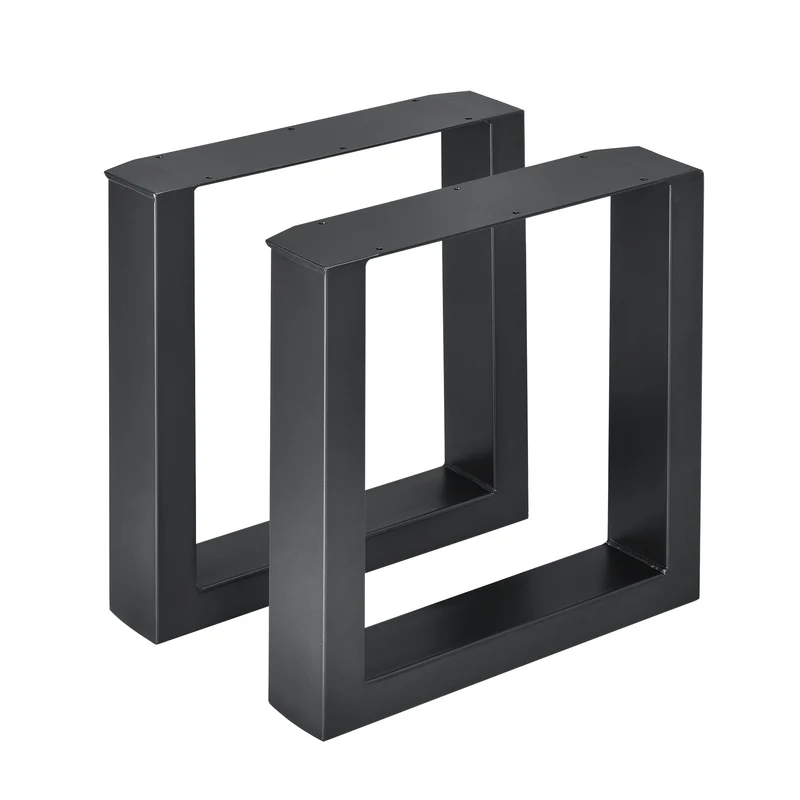 Set de 2 pieds de table rectangulaire pied de banc métal 40 x 43 cm noir 03_0003661