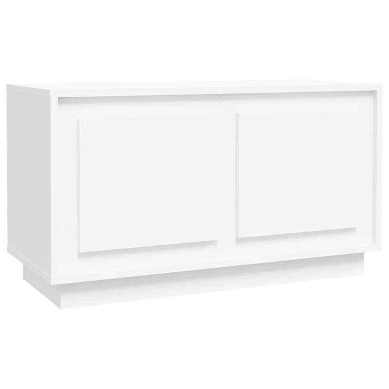 Meuble TV multimédia étagère télévision buffet téléviseur salle à manger salon chambre 80 x 35 x 45 cm bois d'ingénierie blanc 02_0026283