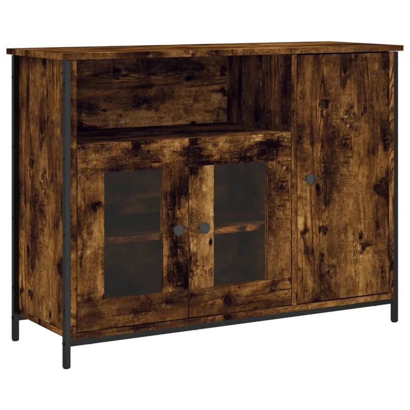 Buffet bahut commode armoire meuble de rangement organisateur cuisine salle de séjour salon 100 x 35 x 75 cm bois d'ingénierie marron 02_0030831