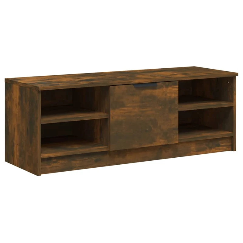 Meuble TV multimédia étagère télévision buffet téléviseur salle à manger salon chambre chêne fumé 102 x 35,5 x 36,5 cm bois d'ingénierie brun 02_0027293