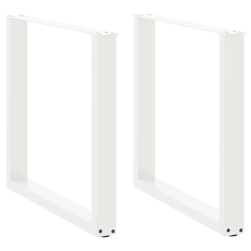 Lot de 2 pieds de table à manger en U 80 x 72 cm réglables design moderne en acier blanc 02_0057429