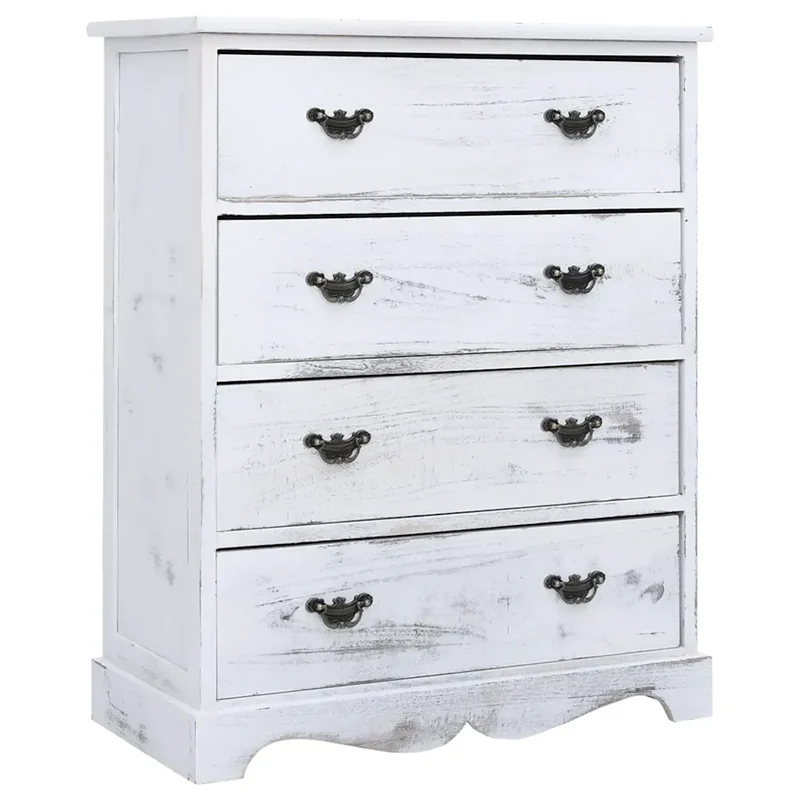 Armoire à tiroirs moderne pratique 60 x 30 x 75 cm en bois blanc 02_0046461