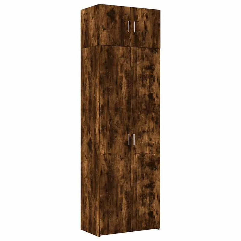 Armoire de rangement haute en bois d'ingénierie 70 x 42,5 x 225 cm économie d'espace style contemporain en bois chêne fumé 02_0055584
