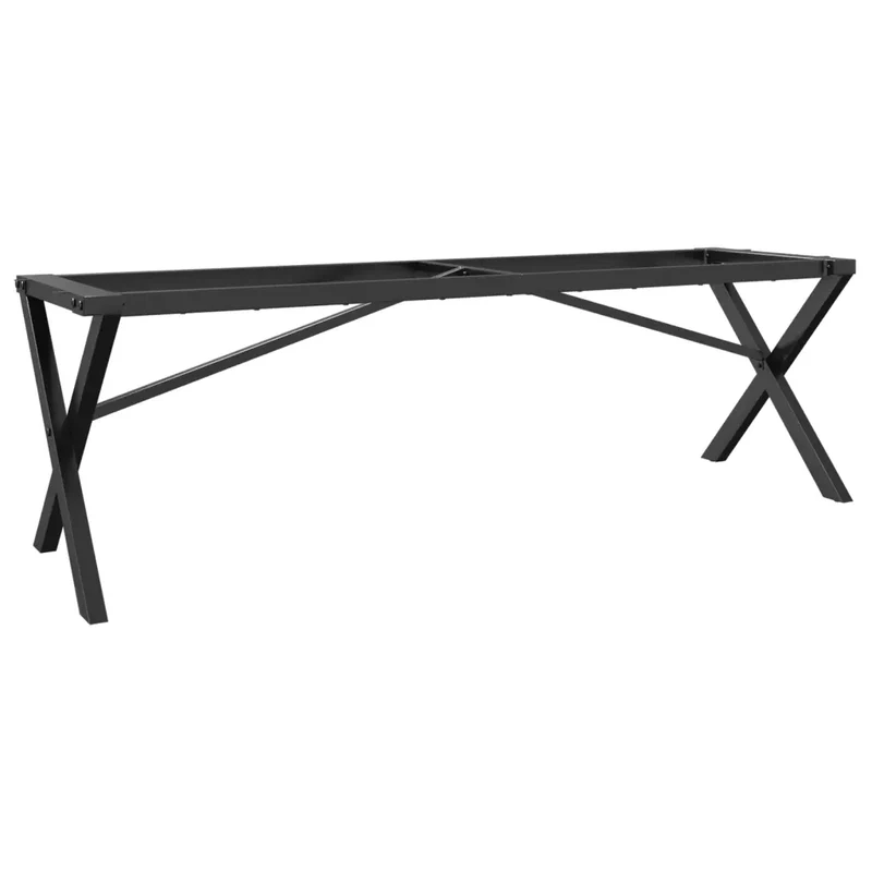 Pieds de table basse cadre en X noir 140 x 30 x 43 cm robustes et stables style industriel en acier 02_0047239