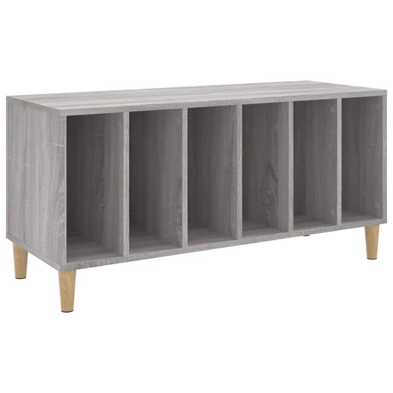 Armoire à disques pratique multifonction salon 100 x 38 x 48 cm en bois d'ingénierie gris 02_0049220