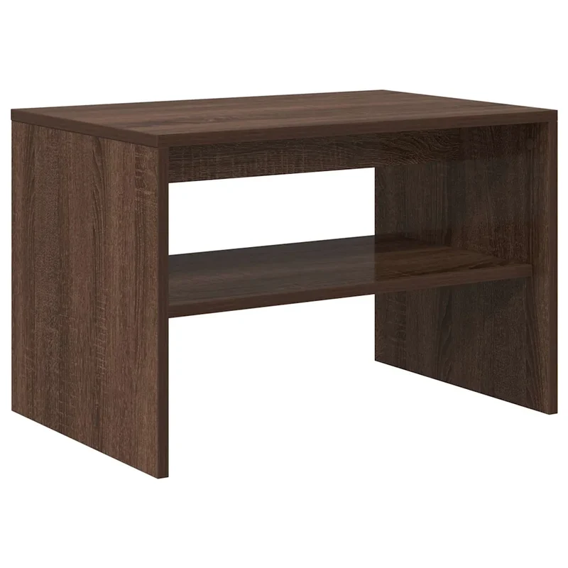 Meuble TV moderne double fonction table basse 60 x 40 x 40 cm en bois d'ingénierie marron 02_0051225