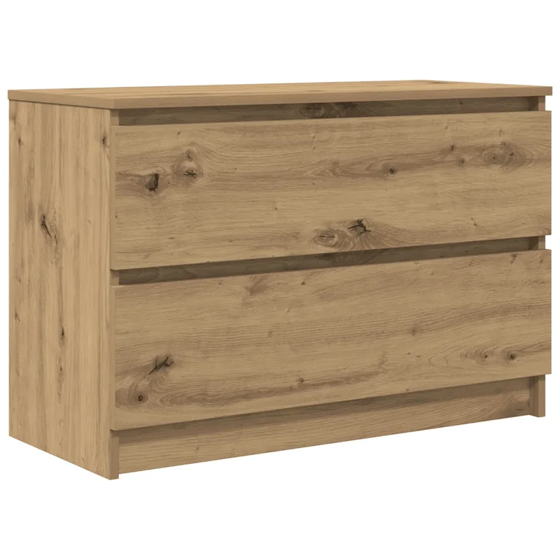 Meuble TV en bois d'ingénierie 80 x 35 x 54 cm grand espace de rangement style moderne en bois chêne artisanal 02_0051742