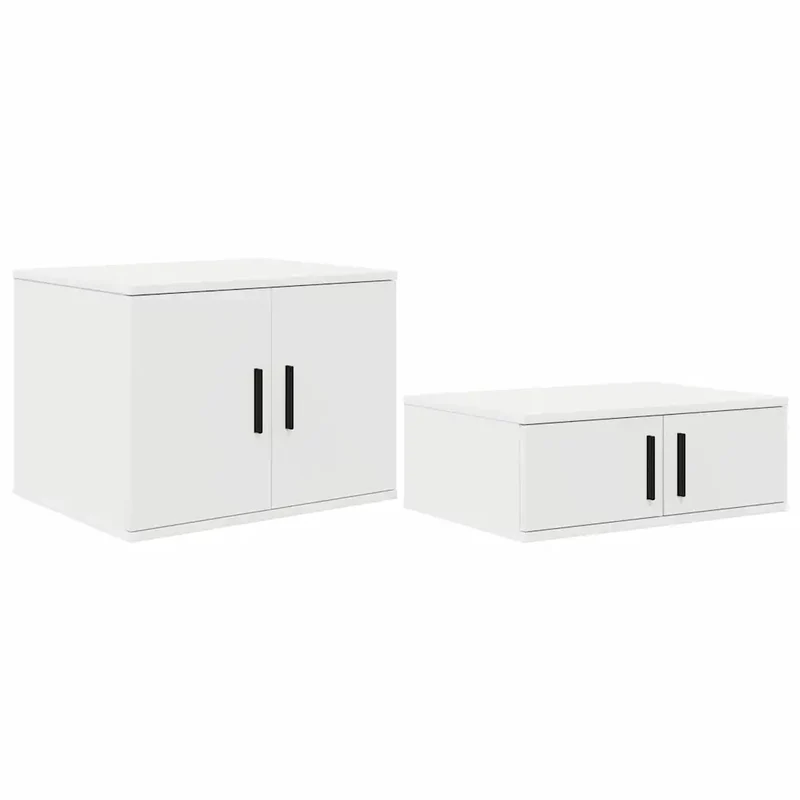 Armoire de rangement moderne avec 2 étagères 118 x 41 x 40 cm en bois d'ingénierie blanc 02_0052110
