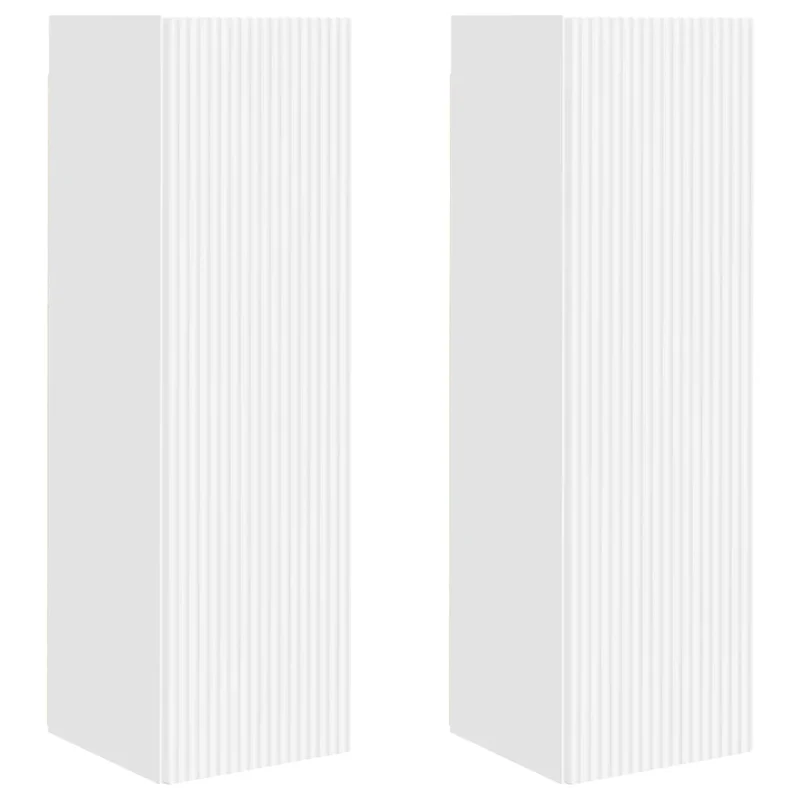Meuble TV mural design moderne 30 x 31 x 100 cm avec rangement pratique en bois d'ingénierie blanc 02_0054986