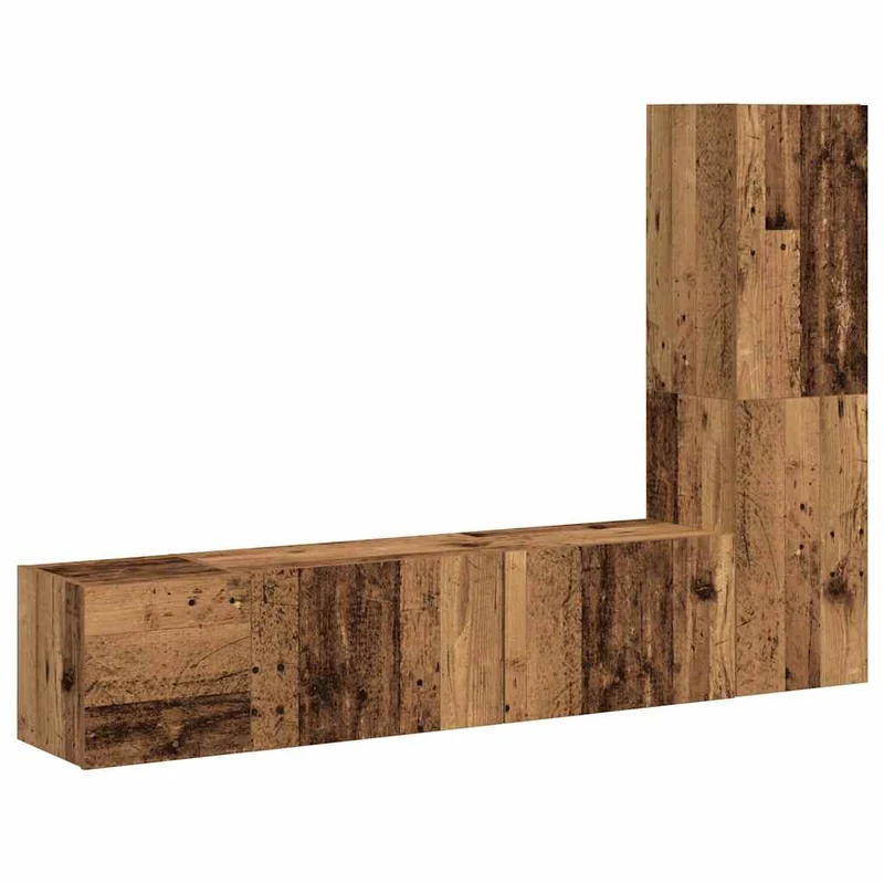 Lot de 3 meubles TV muraux modernes espace de rangement pratique 100 x 30 x 30 cm en bois d'ingénierie vieux bois 02_0055862