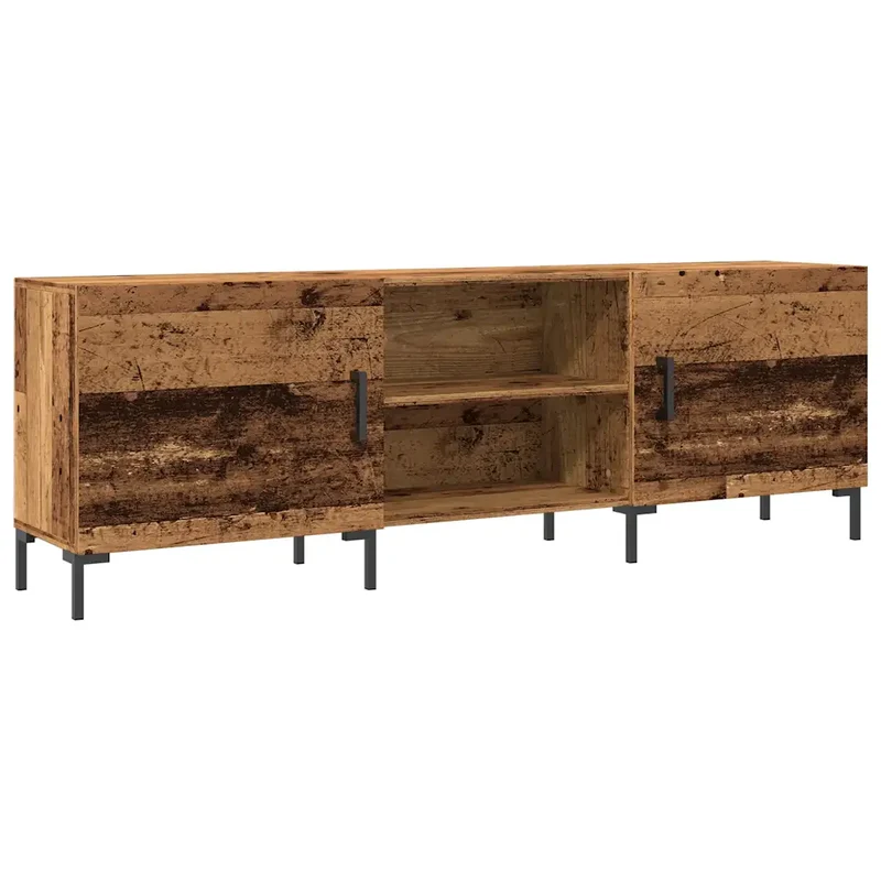 Meuble TV pratique rangement spacieux 150 x 30 x 50 cm en bois d'ingénierie vieux bois 02_0051148