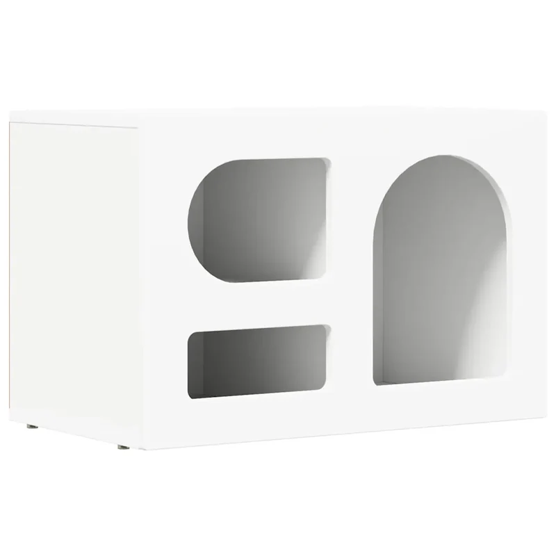 Meuble TV moderne fonctionnel 60 x 35 x 40 cm en bois d'ingénierie blanc 02_0054773