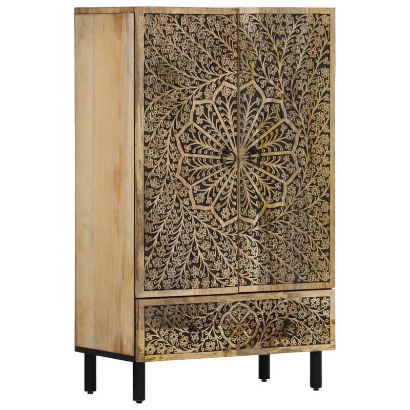 Buffet bahut commode armoire meuble de rangement organisateur cuisine salle de séjour salon 60 x 33 x 100 cm bois de manguier massif marron 02_0029607