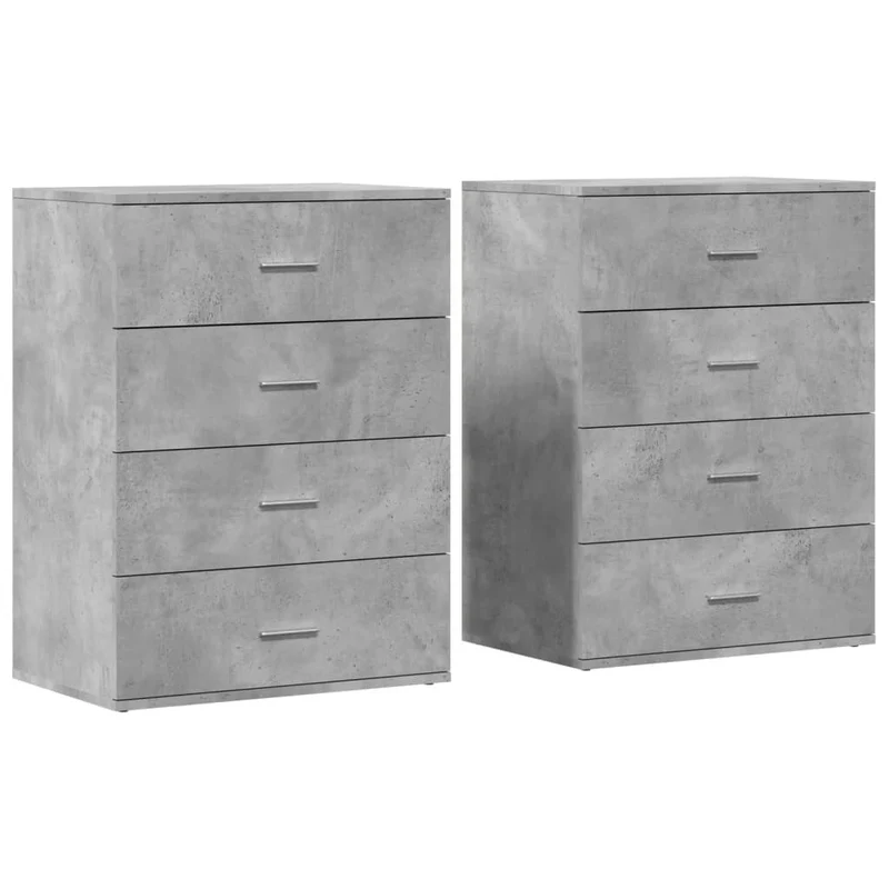 Buffet bahut commode armoire meuble de rangement organisateur cuisine salle de séjour salons lot de 2 60 x 39 x 80 cm bois d'ingénierie gris 02_0036867