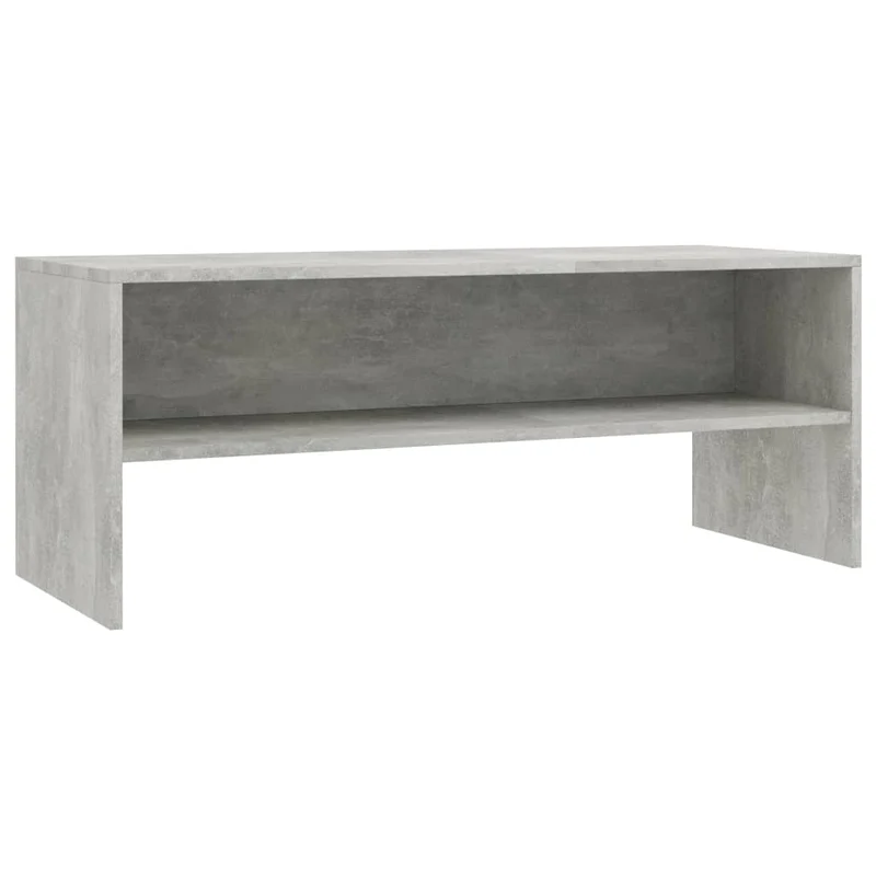 Meuble TV multimédia étagère télévision buffet téléviseur salle à manger salon chambre 100 x 40 x 40 cm bois d’ingénierie gris 02_0025528