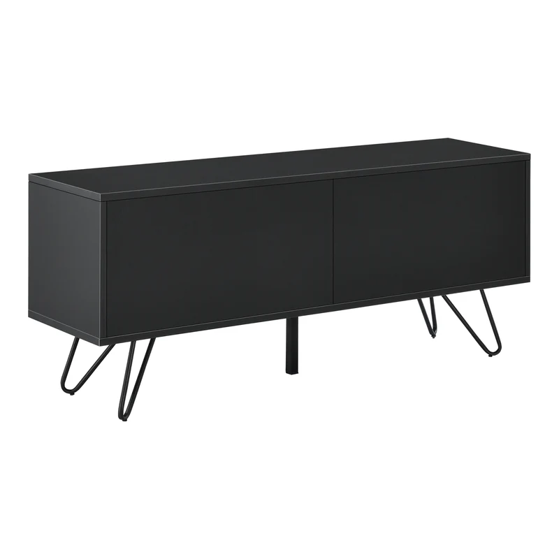 Commode stylée meuble de rangement pratique à 2 portes 47 x 110 x 30 cm noir 03_0006823