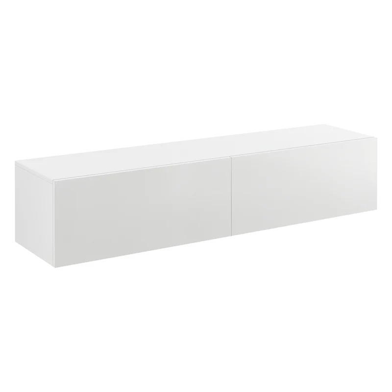 Étagère murale design meuble support TV avec 2 tiroirs 140 cm blanc 03_0005187