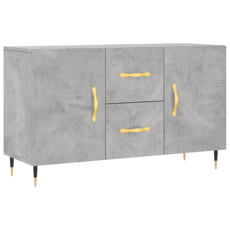 Buffet bahut commode armoire meuble de rangement organisateur cuisine salle de séjour salon 100 x 36 x 60 cm bois d'ingénierie gris 02_0031830