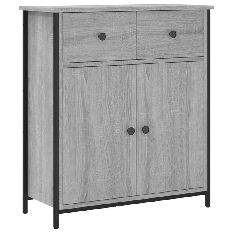 Buffet bahut commode armoire meuble de rangement organisateur cuisine salle de séjour salonsonoma 70 x 30 x 80 cm bois d'ingénierie gris 02_0036501