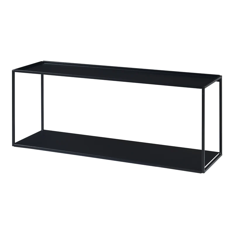 Étagère design intemporel salon chambre meuble de rangement murale 90 x 25 x 35 cm acier noir 03_0011264