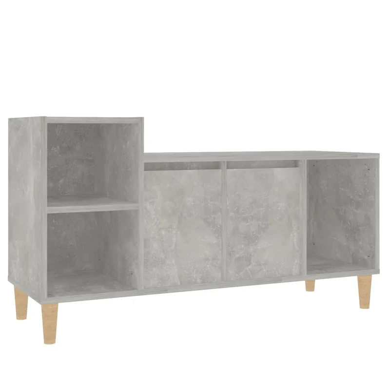 Meuble TV multimédia étagère télévision buffet téléviseur salle à manger salon chambre 100 x 35 x 55 cm bois d'ingénierie gris 02_0025512