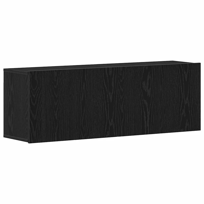Lot de 2 meubles TV muraux modernes pratiques rangement 120 x 30 x 41 cm en bois d'ingénierie chêne noir 02_0051834