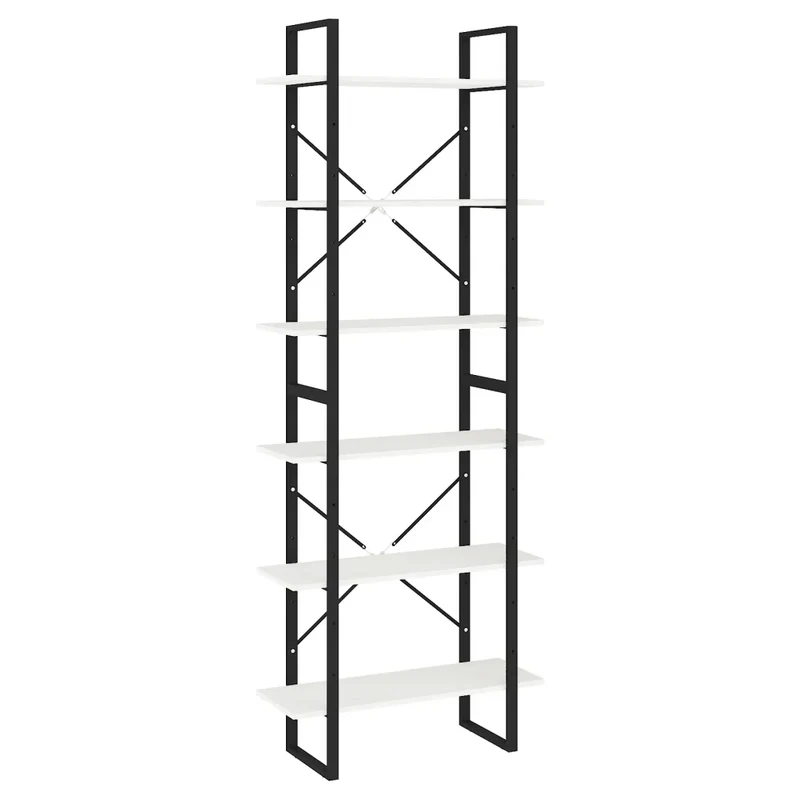 Armoire haute espace de rangement 80 x 30 x 210 cm style industriel finition mate en bois de pin blanc 02_0047883