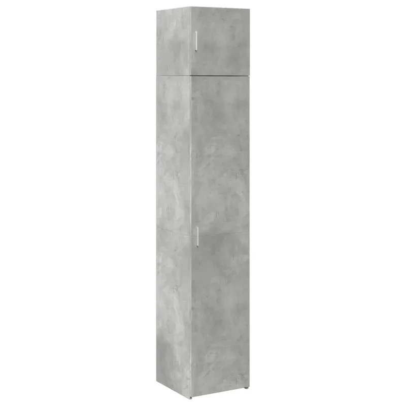 Armoire de rangement polyvalente haute 40 x 42,5 x 225 cm optimisation espace 6 compartiments en bois d'ingénierie gris béton 02_0055558