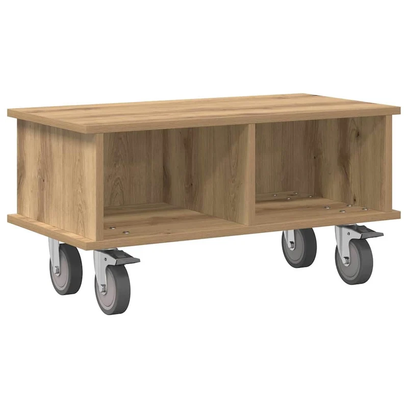 Meuble TV rectangle moderne avec rangement 68,5 x 35 x 35 cm en bois d'ingénierie chêne artisanal 02_0054746