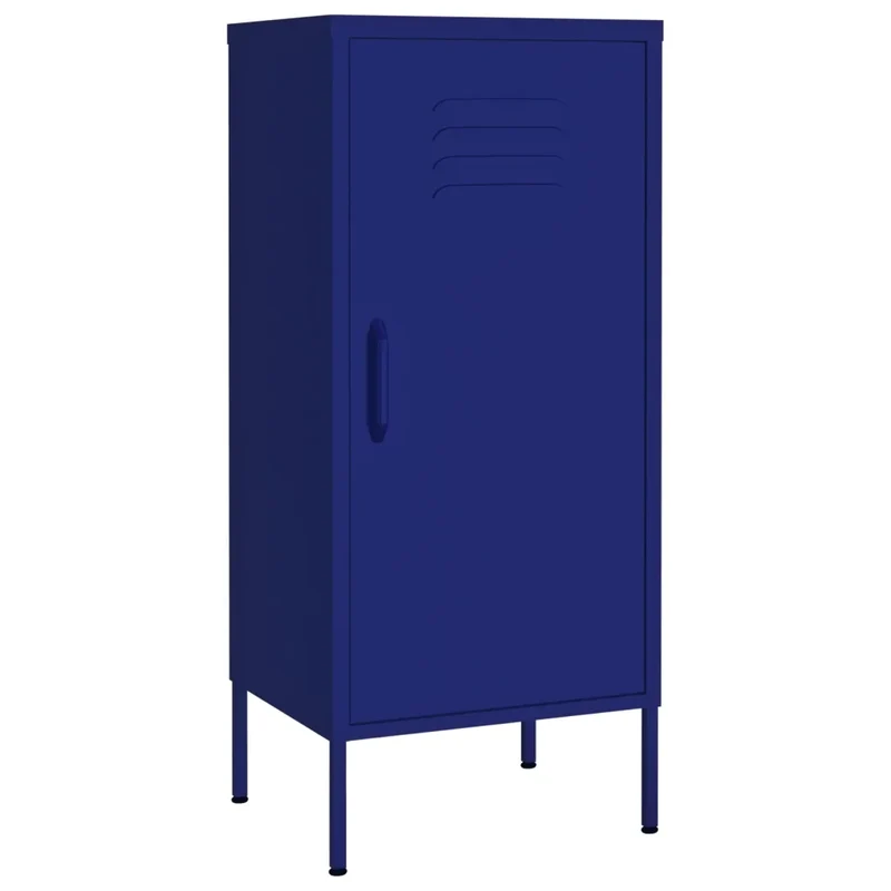 Armoire de rangement 42,5 x 35 x 101,5 cm robuste avec 2 étagères réglables salle à manger en acier bleu marine 02_0046878