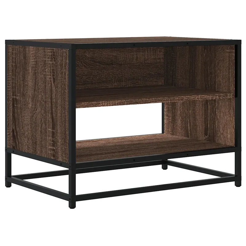 Meuble TV industriel avec grand espace de rangement 61 x 40 x 46 cm en bois d'ingénierie marron 02_0049619