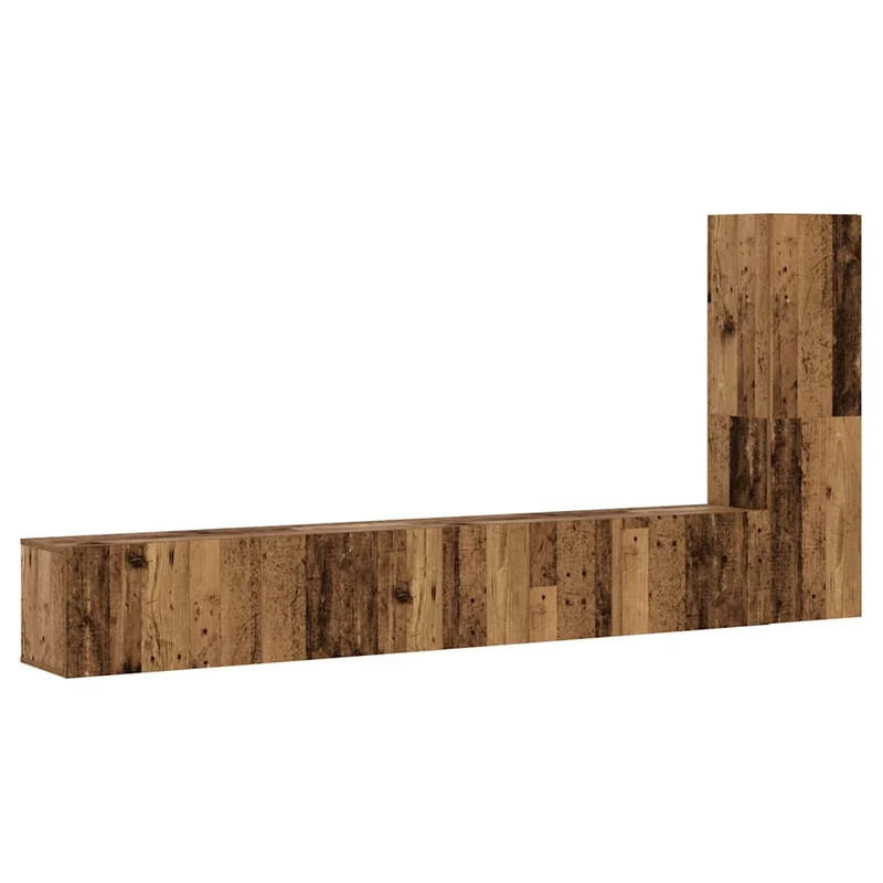 Lot de 3 meubles TV muraux modernes 100 x 30 x 30 cm grand espace de rangement design en bois d'ingénierie vieux bois 02_0055875